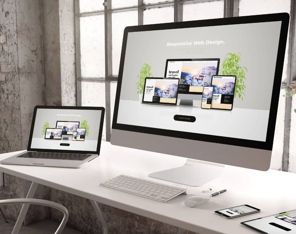 mockup of computer and tablet